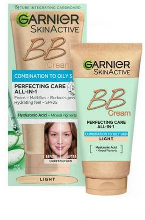 Garnier Skin Naturals Combination to Oily Hyaluronic Aloe All-in-1 BB Light Cream, 50 ml