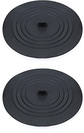 QWORK® Lot De 2 Bouchons De Vidange en Silicone, Bouchons D'évier, Bouchon Baignoire, 15 cm, pour Évier De Cuisine, Baignoire, Noir