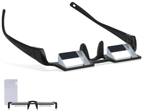 Qianyou Lazy Glasses, Occhiali Leggere da Sdraiati, Occhiali Pigri, Lazy Reader 90 Gradi Visione, Lettura Prisma, Orizzontali, Oggetti Strani, Sdraiarsi Leggere e Guardare TV/Cellulare a Letto