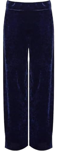 Palazzo de terciopelo con bolsillo para mujer, longitud completa, cintura elástica, bolsillo de pierna ancha, parte inferior de terciopelo, ropa de Navidad, ropa cálida de invierno, pantalones de