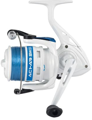 Angelrolle Trabucco Achab SW Pro 6000 – inklusive Schnur, Frontbremse, Graphitspule – für Boden und Surfcasting-Licht – ideal für Gewächshaus, Brasse und Sonnenschirm