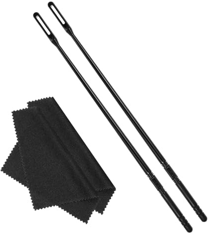 Flötenputzer Set 4 Stück, 2 Stk Reinigungstücher mit 2 Stk Flöten Reinigungsstab, Flötenreinigungsset Schwarz Putztücher für Pflege Innen und Außenreinigung von Querflöten, Querflöte Zubehör
