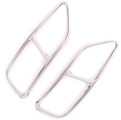 Tubo Escape Coche Embellecedor De Marco para Tubo De Escape De Coche De Acero Inoxidable para A5 A4 B9 2020-2024 Silbato Escape Coche(Plata)