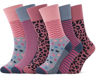 ARG Lot de 6 paires de chaussettes non élastiques pour diabétiques en coton doux à prise en main facile à prendre en main, odema et pieds enflés, adaptées aux pieds larges, 37-42, Option 1, taille
