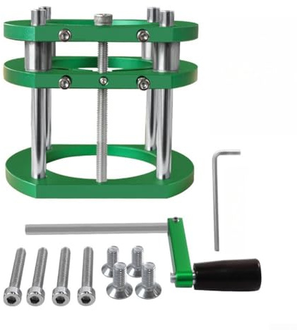 Base di sollevamento per fresatrice con sollevamento manuale e morsetto a quattro ganasce per fresatrici, diametro 64-66 mm, utilizzata in applicazioni con piastre per sega da banco (verde)