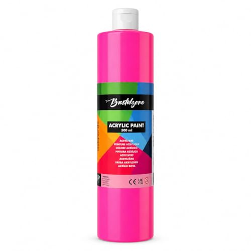 Neonakrylfärg 500 ml för vuxna. Fluorescerande – neonrosa