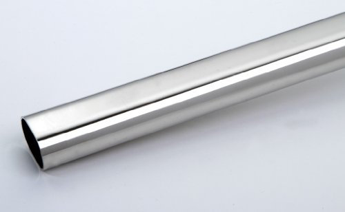1 Tubo de armario Guardarropa barra perchero ovalado metal niquelado longitud 1500mm 22 x 15 mm