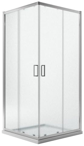 Eckeinstieg Duschkabine Quadratisch 80x80 H198 Satiniert 6mm Glas Mod. Ready