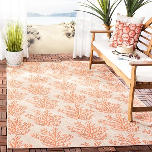 Safavieh Innenhof Collection cy6210–231 beige und Terra Indoor/Outdoor Bereich Teppich Modern 6'7 x 9'6 Beige/Terracotta