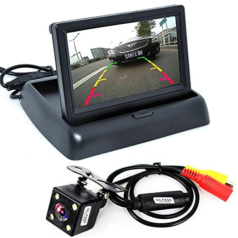 ePathChina 1 set Pieghevole Ad Alta Risoluzione 4.3 TFT LCD Mini Car Monitor con Telecamera Posteriore di Backup per Veicolo Inversione Sistema di Parcheggio