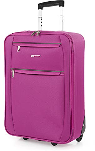 ITACA - Valigia 55x40x20 Trolley Bagaglio a Mano. Valigie e Trolley per i Tuoi Viaggi in Cabina. Trolley Bagaglio a Mano. Materiale EVA Polyester Resistente e Super Leggero, Fucsia