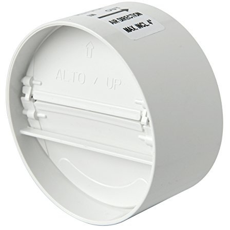 La Ventilazione VLG100B Valvola a Farfalla di Non Ritorno Aria in ABS con Guarnizione Compensativa, per Tubi Diametro 100-110 mm, Bianco