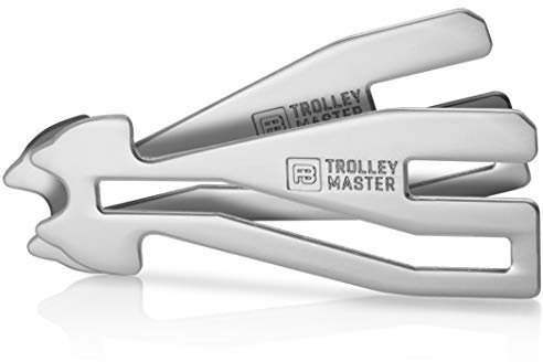 FABACH Trolley Master Jeton de chariot de courses pour TOUS les chariots de course – Ouvre les systèmes à tiroir latéral ou fente frontale – Jeton de caddie extractible – Porte-clé en métal