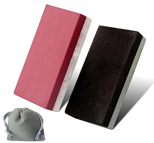 CBRIGHT Lot de 2 pierres à aiguiser de poche – Petite pierre à aiguiser double face fine/grossière (400#/800#)-(3000-4000#/8000-10000#) [1,97 x 0,98 x 0,39 pouces]