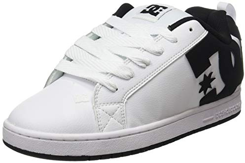 DC Shoes COURT GRAFFIK herr Sneaker, Vit Svart Svart, 44 EU