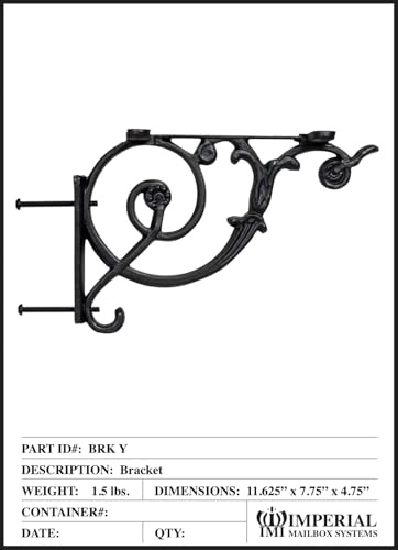 Imperial Mailbox Systems Y Bracket (Black) (My Post Diameter is 2 3/8)