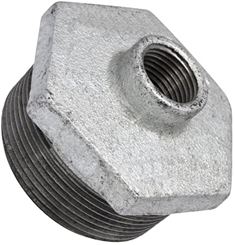 AERZETIX - C64942 - manlig/kvinnlig reduktion 2''x1/2'' galvaniserad - i gjutjärn - gängad rörkoppling med inre stopp för skruvning - VVS-uppvärmning installation vatten matning