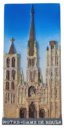 Magnete da frigorifero con la Cattedrale di Notre-Dame de Rouen Francia Souvenir Decorazione per frigorifero Adesivo magnetico dipinto a mano