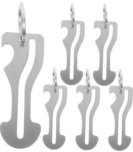 Ciieeo 6piezas Llavero De Cochecito Fichas Para Carrito Compra Hechas De Acero Inoxidable Para Supermercados Tiendas y Diario Colgante Extractor De Carrito