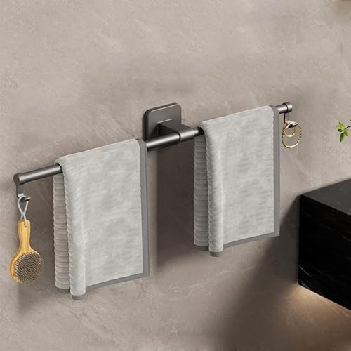 NIEEKRUN Porte-serviettes de 40 cm - Design réglable - Sans perçage - Porte-serviettes autocollant à coller pour salle de bain et cuisine