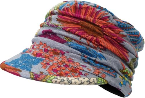 XYIYI Grey Flower Women Cancer Headwear Soft Chemo Beanie Baseball Cap