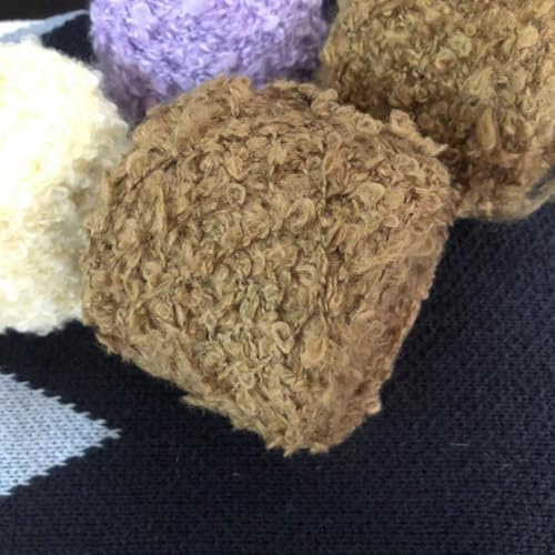 Namzi 50g Soft Plush Wool Acrylic Fancy Loop Yarn for Doll Hair Making,A10