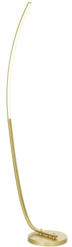 HOMCOM LED Floor Lamp with 3 Adjustable Brightness, Modern Dimmable Standing Lamp with Foot Switch for Bedroom, Living Room, Gold Tone