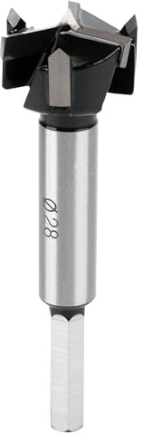 SUQIN Forstnerbohrer 28mm Holz, Holzbohrer mit 8mm Sechskant Schaft, topfbohrer，Forstner Bohrer Für Hölzer,Spanplatten,Faserplatten