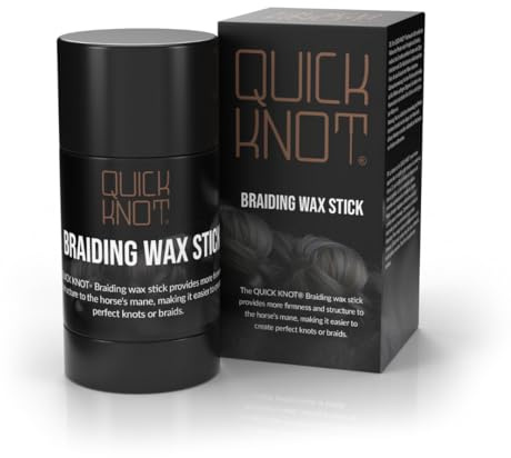 Quick Knot® Barra de cera trenzada, 40 ml, para caballos, formulada con manteca de karité, cera de abejas y aceite de jojoba