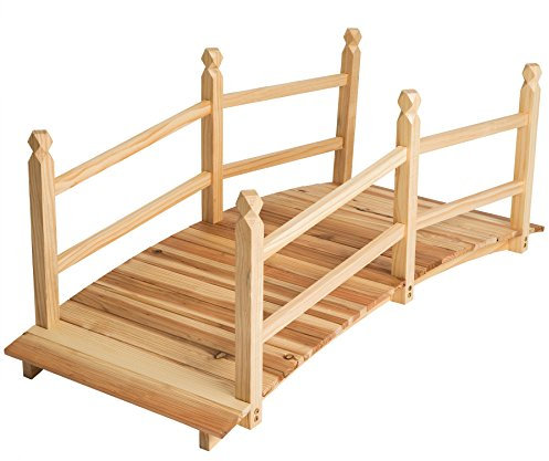 Ponte da giardino lungo 137 cm, ponte in legno per laghetto, decorazione per esterni per giardini e terrazze, design in legno resistente ed elegante