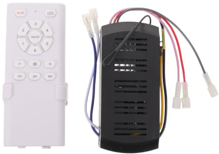 Lurrose 1 juego de control remoto y receptor universal para ventilador de techo de, 6 velocidades + control de luz con función de temporizador, remoto inalámbrico de mano, controlador de repuesto