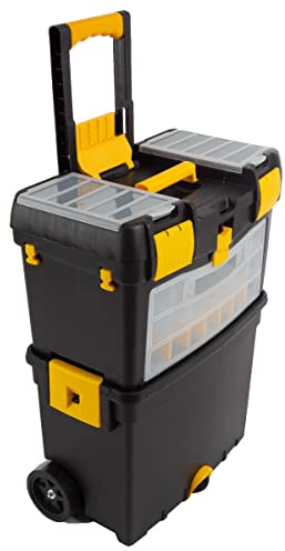 Rolling Tool Box with Wheels, Foldable Comfort Handle, and Removable Top – Toolbox Organizers and Storage by Stalwart