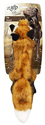 ALL FOR PAWS Fox Dog Toy with Squeaker, 10-inch/ 25 cm, Red