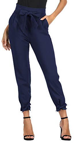 GRACE KARIN Pantalon Crayon Femme Taille élastique Bow-Knot Mode Coupe Slim