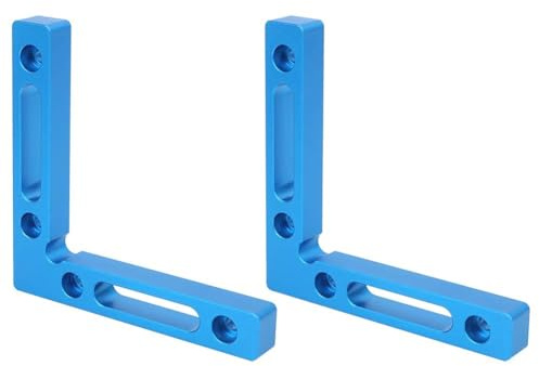 Escuadras 90 Grados Aluminio 12x12cm 2uds, Abrazadera Ángulo Recto para Carpintería, Regla Posicionamiento para Gabinetes Marcos y Estantes