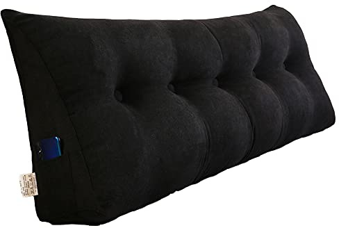 Ryggstödskudde triangulär sänggavel kudde stödkudde | 150x50x20cm, stor dubbel läskudde för dagbädd, kil dagbädd kudde, med avtagbart överdrag