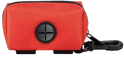 Ioensy - Soporte para bolsa para perro, dispensador de bolsa para mascotas, bolsa de poliéster duradera para cachorro, rojo