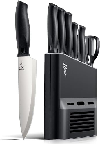 Manelord Collezione di Coltello Chef per Pane, Carne, Verdure e Frutta, Acciaio Inox, Prova di Calore, 7 Pezzi