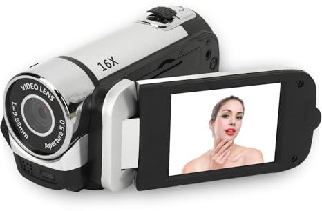 1080P HD Digital Camera - 16X Optical Zoom Video Camcorder with 2.4 Rotatable LCD Screen, 16MP Selfie Camera with Fill Light for Travel Vlogging & Photography