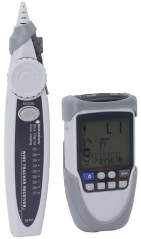 Tracciatore cavo con tester filo, ricevitore, rivelatore di linea con display LCD, misurazione della tensione della batteria POE per telefono, internet