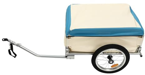 40kg-50kg Fahrradanhänger,Zusammenklappbares Lastenanhänger Transportanhänger mit Kupplung,Abdeckung, Fahrrad Transportbox für Mountainbikes mit einem Raddurchmesser von 14 Zoll zum