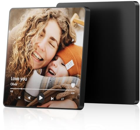 Magnete da Frigorifero con Musica Personalizzato Può Riprodurre Canzoni, Regalo per Mamma, Idee Regalo Festa della Mamma Natale compleanno, Calamita Personalizzata con Foto e Canzoni Spotify