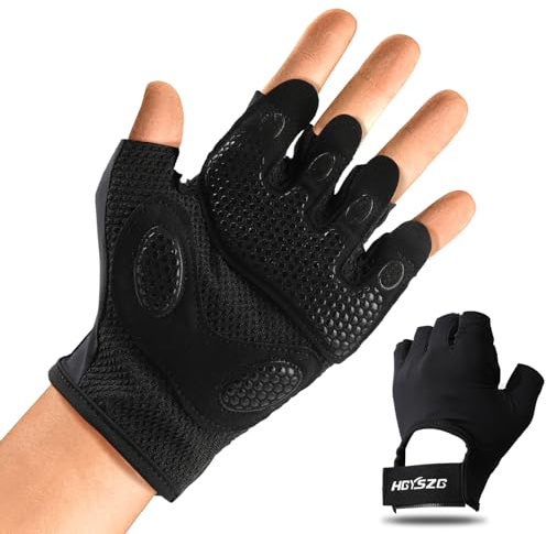Windfromort Guantes Gimnasio Transpirables - Hombre y Mujer, Multisport, Fitness y Levantamiento de Pesas, Adultos, Negro