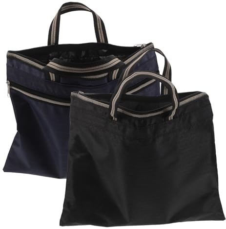 Hoement Borsa Portadocumenti con Manico e Cerniera Oxford da 2 Pezzi, Organizer per Documenti e Laptop Leggera per Lavoro, Riunioni e Viaggi Professionali