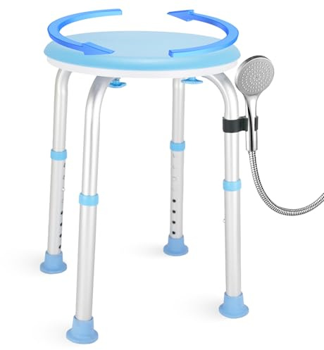 Adjustable Swivel Bath Seat shower chair for inside shower, Shower Seat for Inside Tub Bathroom Bench Bath Chair for Elderly and Disabled,Eligible 300 lbs Adjustable Shower Stool