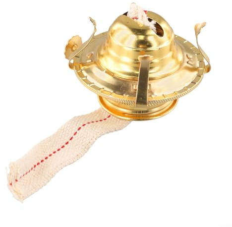 ZWEquipint aluminiumlegering fotogenlampa oljebrännare med för camping, retro lykta delar passar 4,3 cm flaskmun, gul