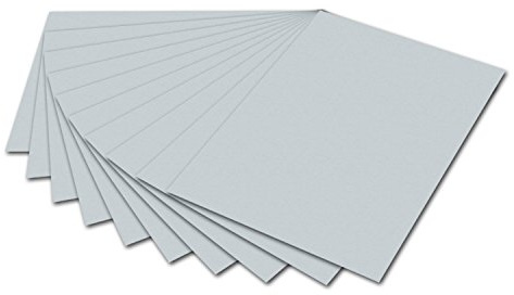 folia 6480 - Tonpapier hellgrau, DIN A4, 130 g/qm, 100 Blatt - zum Basteln und kreativen Gestalten von Karten, Fensterbildern und für Scrapbooking