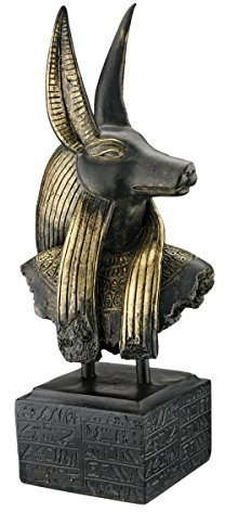 Design Toscano AH262223 Anubis God of Ancient Egypt Bust Statue, Polyresin, Black and Gold, 45.5 cm