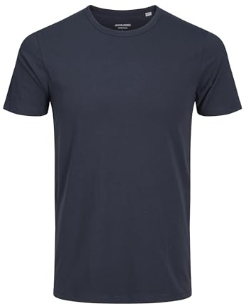 Jack and Jones Basic O-Neck Short Sleeve Men's T-Shirt Navy Blue Large