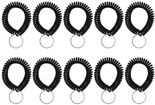Aspire 50 PCS Spirale Poignet Porte-clés, Extensible en Plastique Bracelet Poignet Bobines
